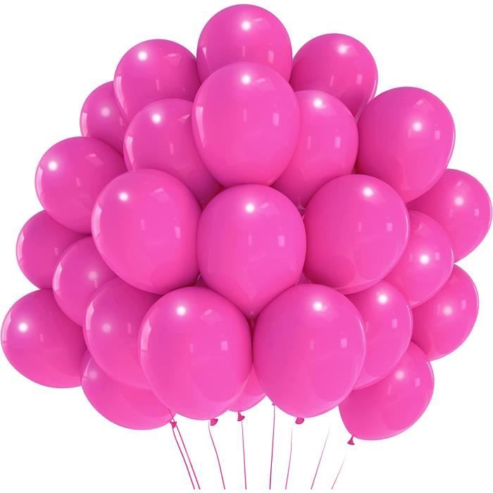 Ballons Rose Fushia, 50 Pièces - 12 30 Cm - Latex Naturel Biodégradable, Ballon Gonflable Hélium, Ballon Baudruche