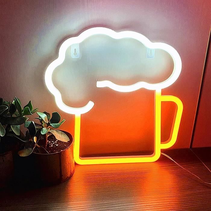 Beer Neon Signs Led Neon Light Signs For Wall Decor Yellow White Beer