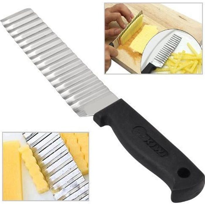 Couteau à pâte en acier à copeaux couteau à trancher ondulé pour légumes de  cuisine à coupe ondulée