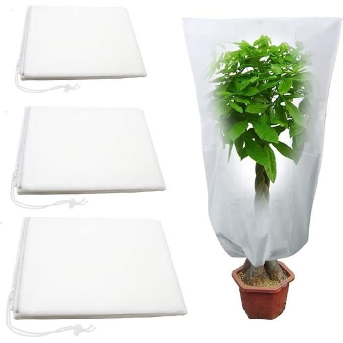 Housses Hivernage Plantes – Lot De 4, 60x80 Cm, Voile Non Tissé Avec Cordon De Serrage