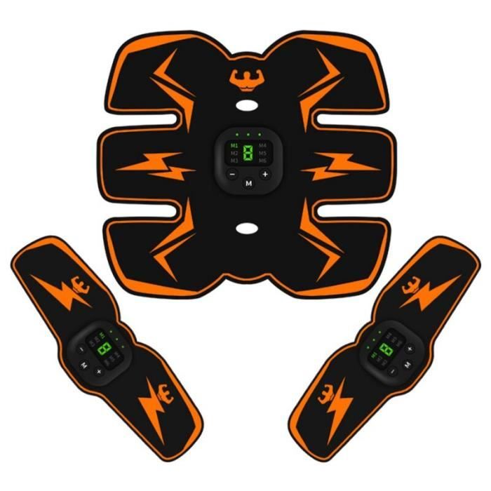 Ceinture EMS Abdominale électronique - Stimulateur Musculaire Fitness - Noir Rechargeable