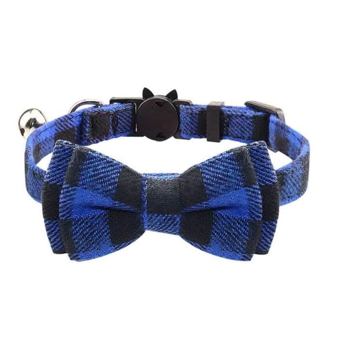 Collier Pour Chat Nœud Papillon Colliers Chaton Collier Mignon Avec Classique A Carreaux Bleu Cdiscount