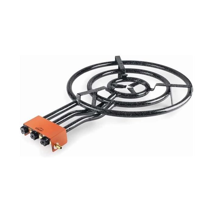 Brûleur à Paella Gaz Ø30cm - 2 Feux - Acier Émaillé - Pour Cuisine Extérieure Et Grandes Paellas