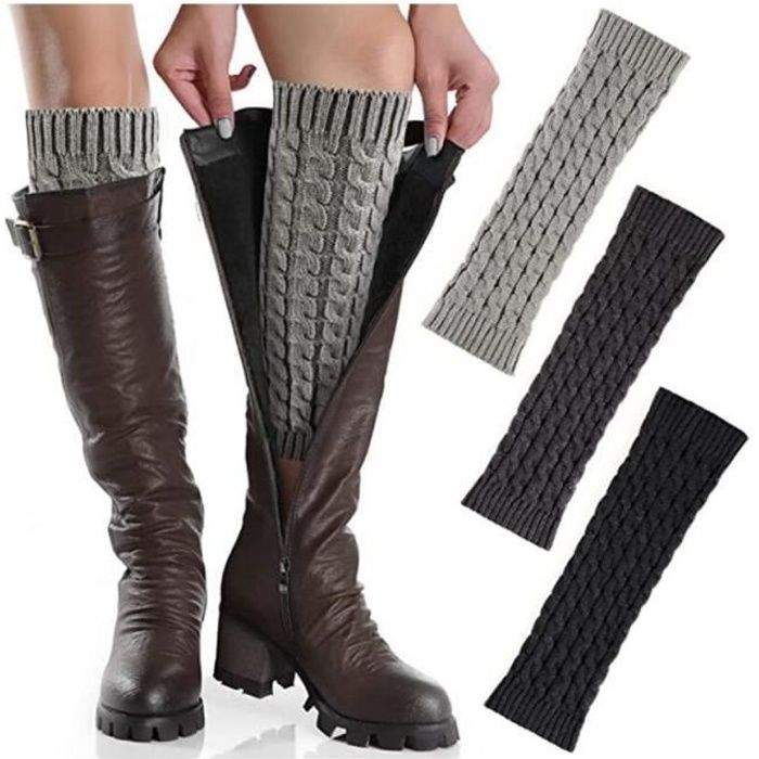 TeeYee Guetre Jambiere Guêtres Femme Tricotés Stocking D