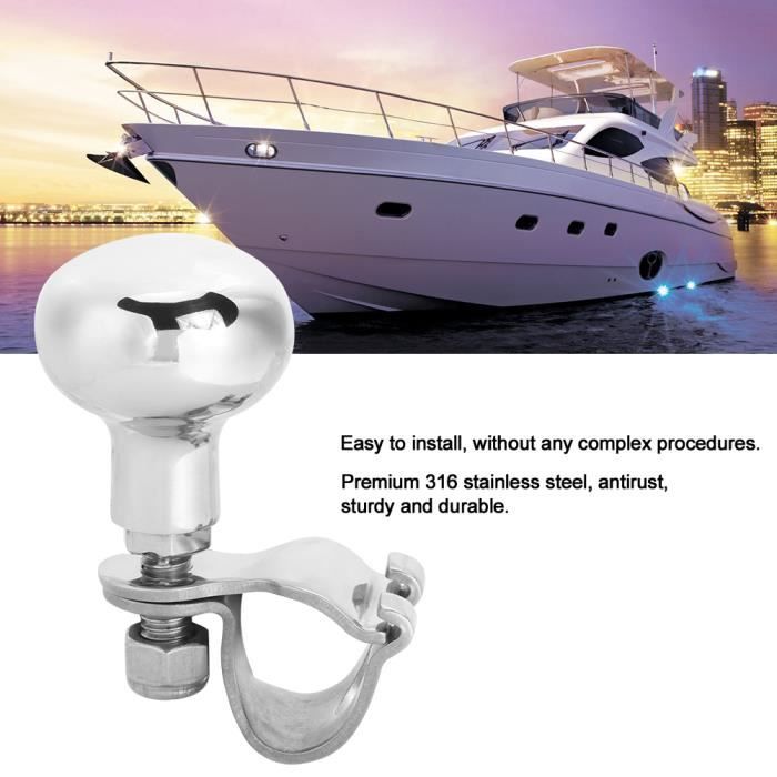 Accessoire de bateau de poignée de boule de boosters auxiliaires de bouton  de volant d'acier inoxydable 316-NIM