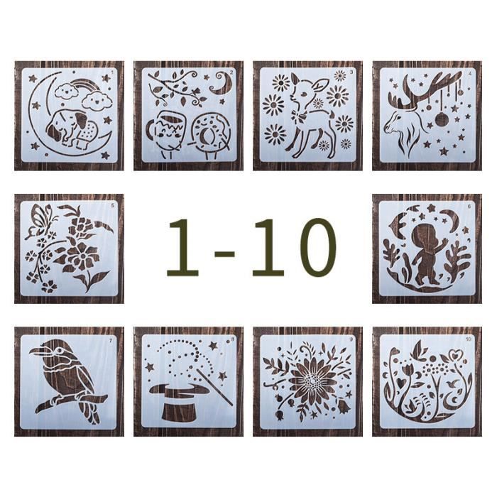 Pochoirs En Acier Inoxydable Pour Dessin - 4 Modèles - Lettres, Chiffres, Symboles - BLUGUL