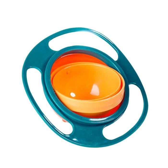 Couleur Bleue Bol Magique Pour Bébé, Rotation 360°, Anti-déversement, Pratique Alimentation Et L'apprentissag - Puériculture & Eveil Bébé