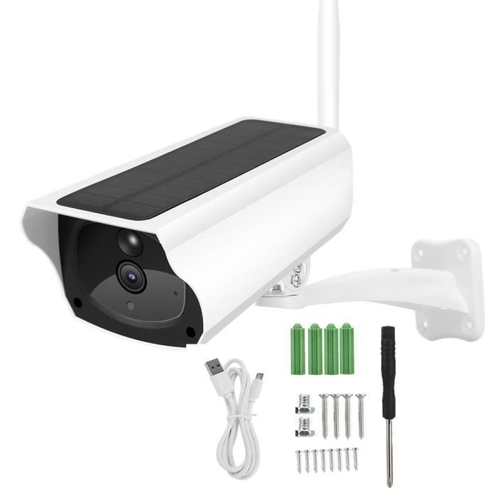 Dioche Caméra solaire Caméra à énergie solaire 1080P WiFi caméra IP détection de mouvement télécommande étanche CCTV