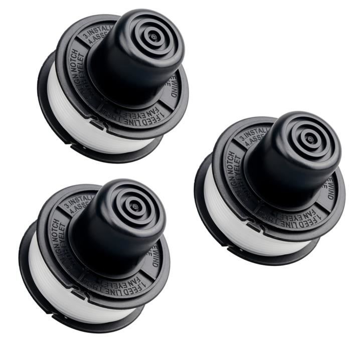 4 Bobine Filo Ricambio Per Tagliabordi Black+Decker GL250/GL310/GL360 Con Tappo - Foto 2