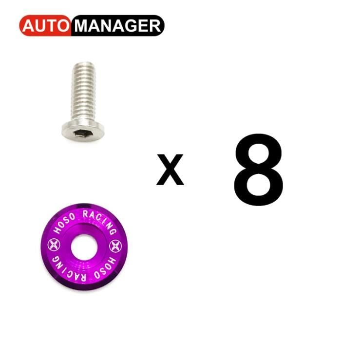 Lot De 8 Fixations Rapides En Aluminium Pour Garde-boue, Pare-chocs Et Capot Moteur - Décoration Et Fixation Facile Pour Voiture - 4