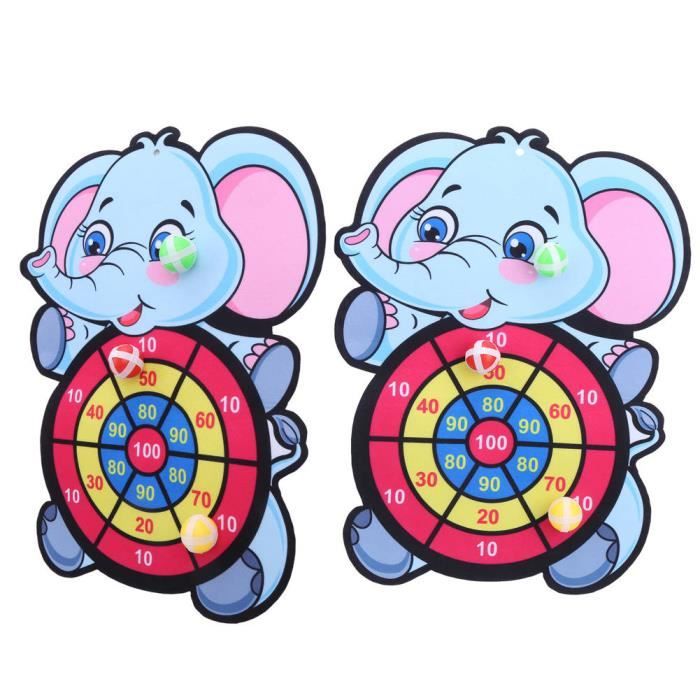 Jeu De Fléchettes Animaux Double Face 66 Cm Pour Enfants - Avec 8 Balles Collantes - Intérieur & Extérieur