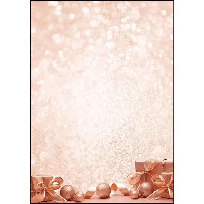 Papier à Lettres De Noël - Lot De 250 Feuilles A4 - Imprimable Recto Verso - 90 G/m²