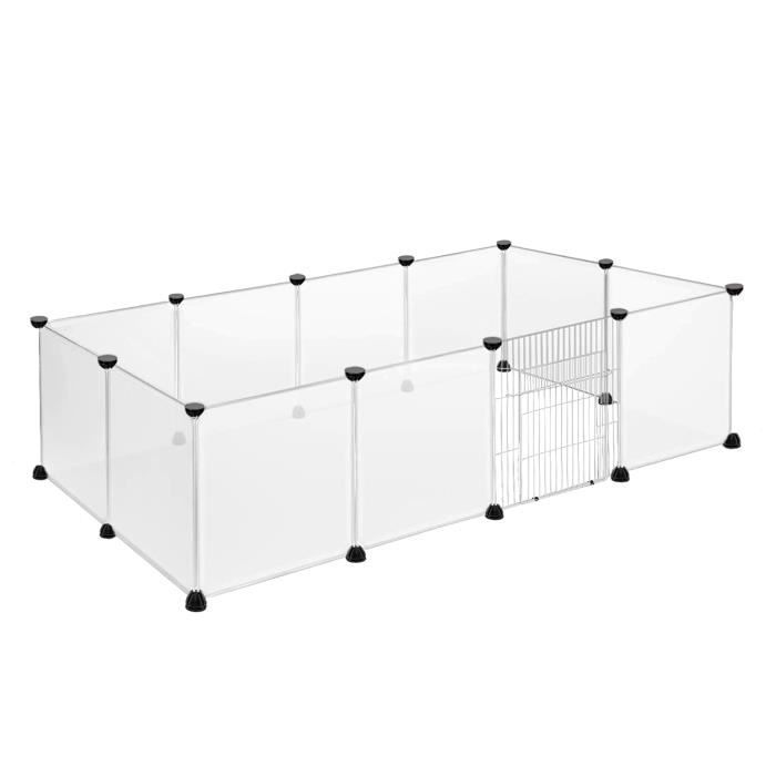 Meilleurs prix pour Enclos pour petits animaux - Aufun - 12 pièces DIY - 145x75x48 cm - Blanc - Intérieur