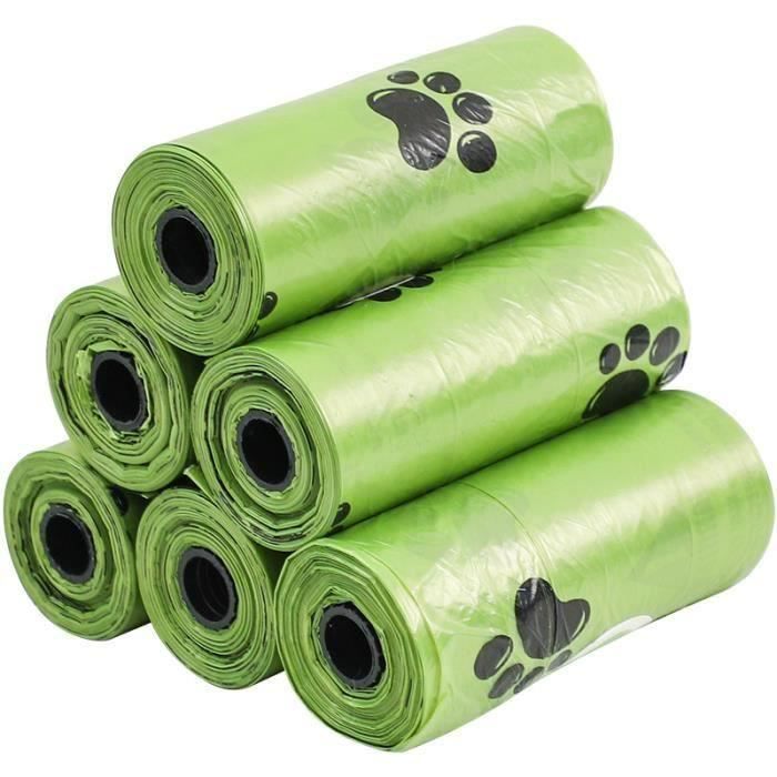 WWQPZ Sac chien biodégradable, 6 rouleaux (90 sacs), totalement