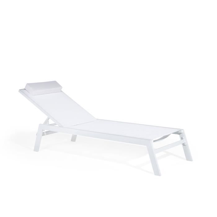 Chaise longue de jardin en aluminium blanche CATANIA II - BELIANI - Pliant - Extérieur - Design Chaise longue de jardin en aluminium blanche CATANIA II - BELIANI - Pliant - Extérieur - Design
