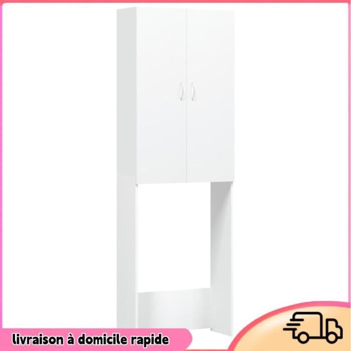 Cocosity Meuble pour machine à laver Blanc 64x255x190 cm - 7894202830083