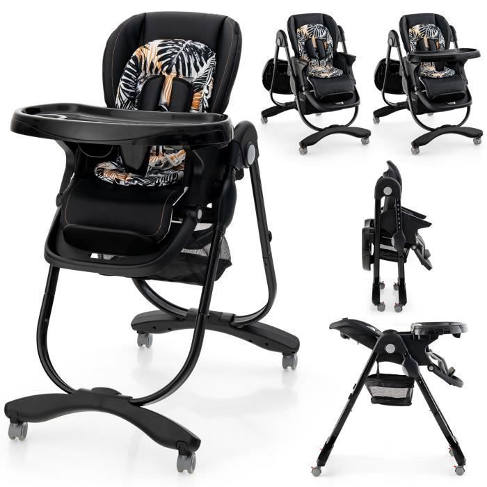 Chaise Haute bébé Pliable et Réglable en Hauteur avec Plateau amovibles