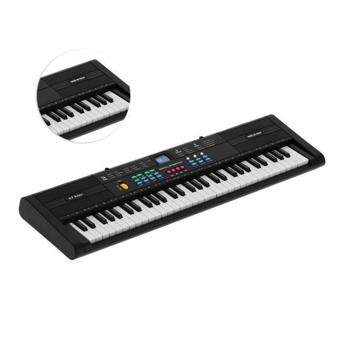 Clavier Piano Portable 61 Touches Avec Microphone - Piano Numérique Multifonction Pour Débutants