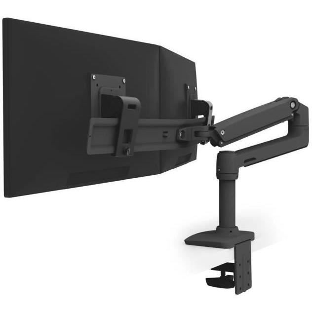 ERGOTRON Support d'écran LX Desk Dual Direct Arm -Pour 2 écrans LCD - Noir mat - Taille d'écran : ju