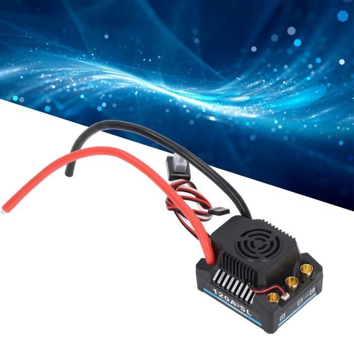 120A Remote Control Brushless ESC, External Programming Port, 120A ESC, 9 Speed Acceleration Adjustment, Xt60 Plug One Touch Setting Esc For 1/10 1/8 RC Car