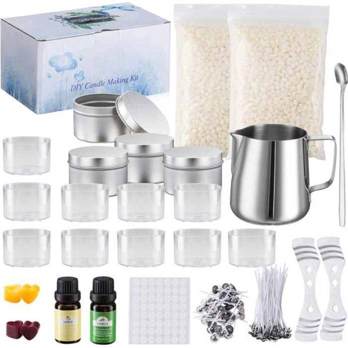 Fondoir Cire Bougie Électrique 1L - Kit Complet Fabrication Bougies Avec Accessoires