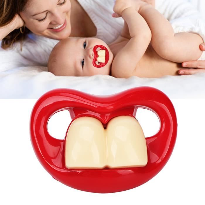 VIE Sucette pour bébé avec 2 dents de scie rouges, sucette amusante en  forme de pouce117197