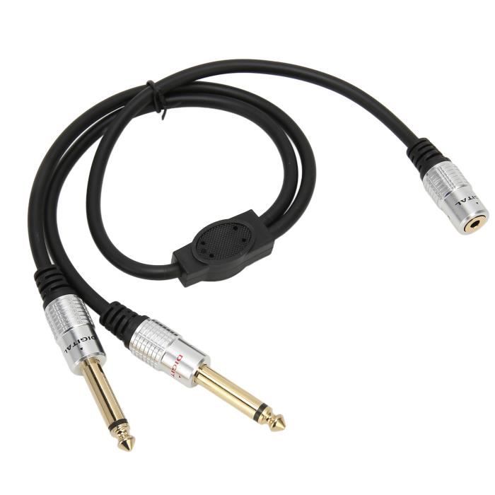 Câble Audio Jack 3,5 Mm Vers Double 6,35 Mm - Haute Qualité Pour Enceintes, Table De Mixage