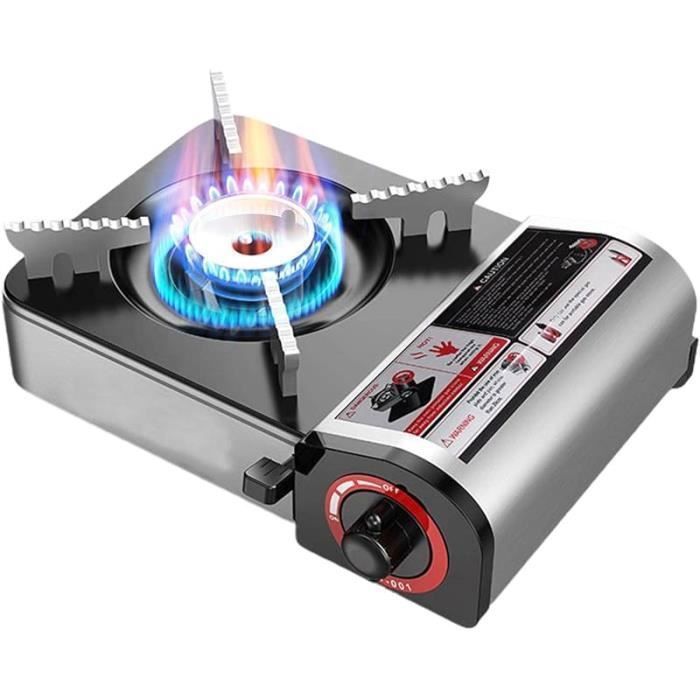 Réchaud à Gaz De Camping, Allumage Piézoélectrique, Petit Réchaud De Camping Pliable, Tout-en-un, Léger, Compact Et Durable Avec Boîte De Rangement