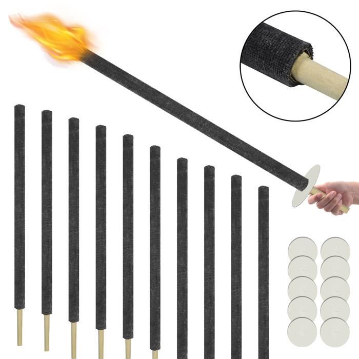 Torches De Jardin En Cire - Lot De 100, 72cm, 100min De Combustion - Écologiques, Résistantes Au Vent