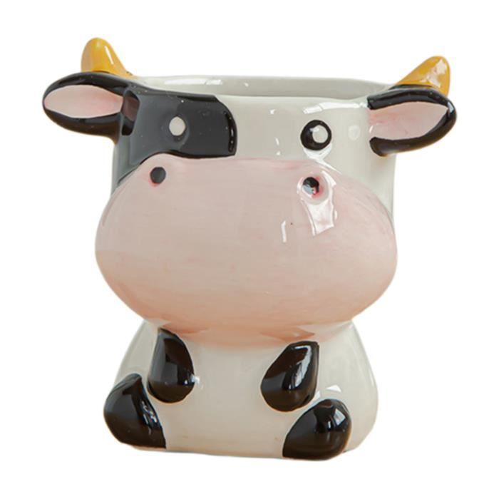 Dessin Anime Mignon Pots Succulents Petit Pot De Fleur En Ceramique Rempotage En Ceramique Plantes De Table Vache 8x6 5x7 5cm Cdiscount Jardin