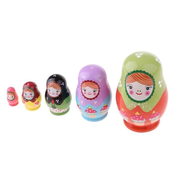 5pcs poupées russes en bois matriochka pour poupée enfants crème glacée 