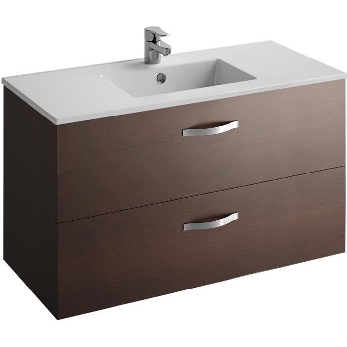 Jacob Delafon Meuble Salle De Bain Vasque 2 Tiroirs Decor Bois Wengue L 100cm Ola Cdiscount Maison