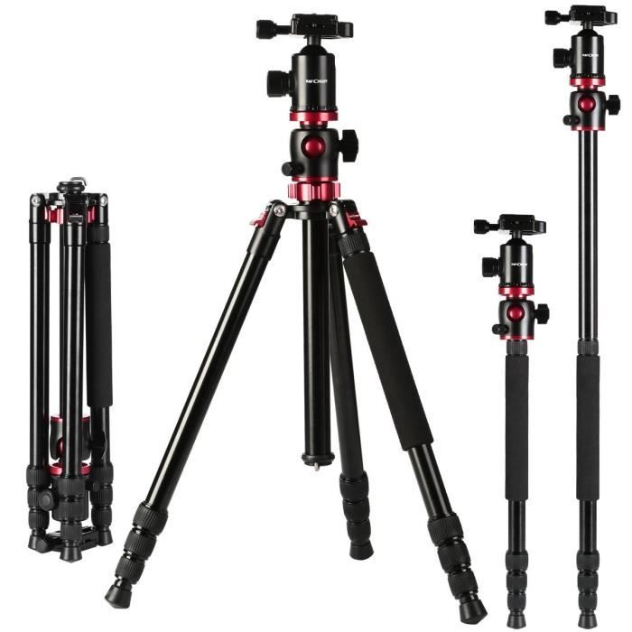 K&F Concept Trépied Ultraléger et Amovible en Aluminium avec Rotule boule de 360°Rotation avec