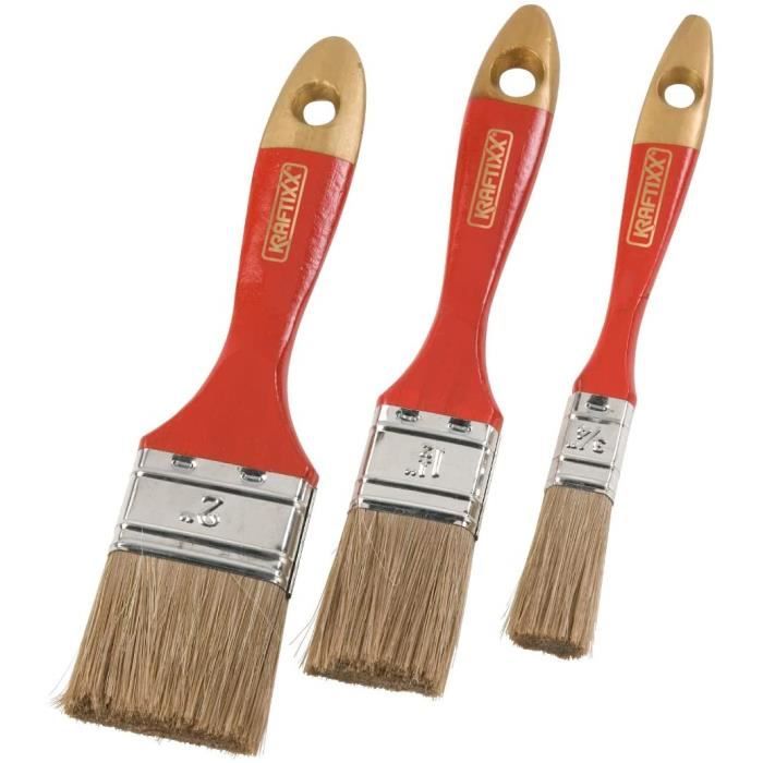 Lot De 3 Pinceaux Coudés (poignard) Pour Peinture Acrylique, Huile, Aquarelle | Poils Synthétiques, Manche Bois