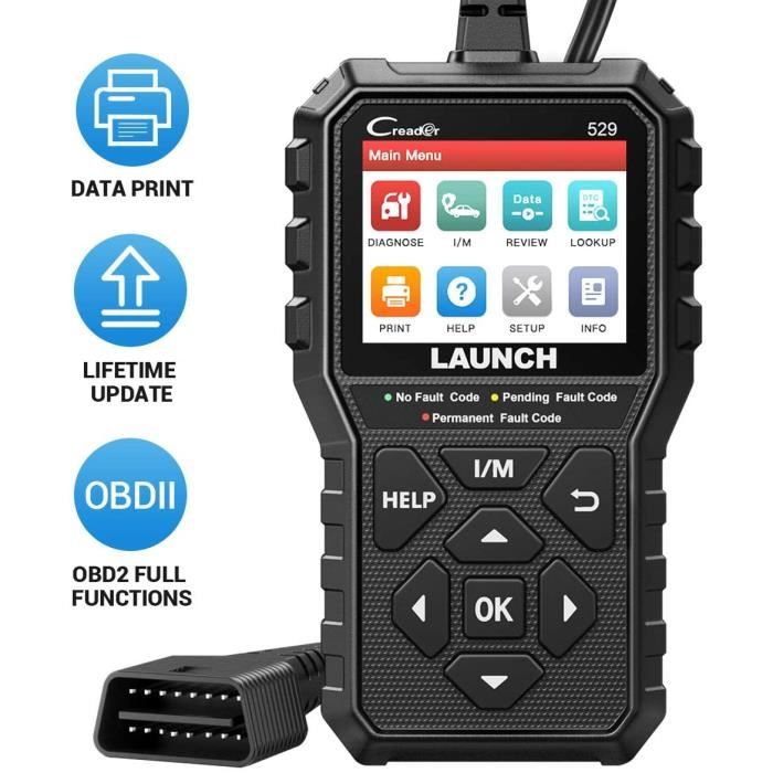 LAUNCH Creader 529 Valise OBD2 Outillage Diagnostic Auto Lecteur de Code OBDII - Multimarque - En Français