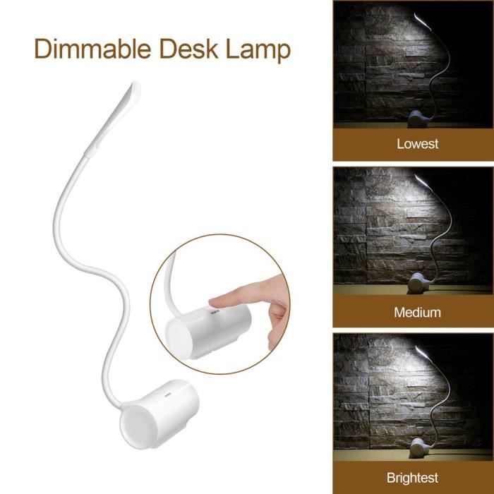 Icoco Led Lampes Rechargeables Col De Cygne Lampe De Bureau Portable Sans Fil Reglable Tactile Sensible Dimmable Petite Taille Cdiscount Maison