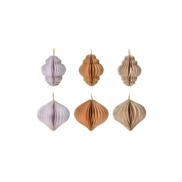 Lot De 6 Ornements De Noël En Cristal Et Verre - Grande Suspension Argentée - Finials (Neuf)