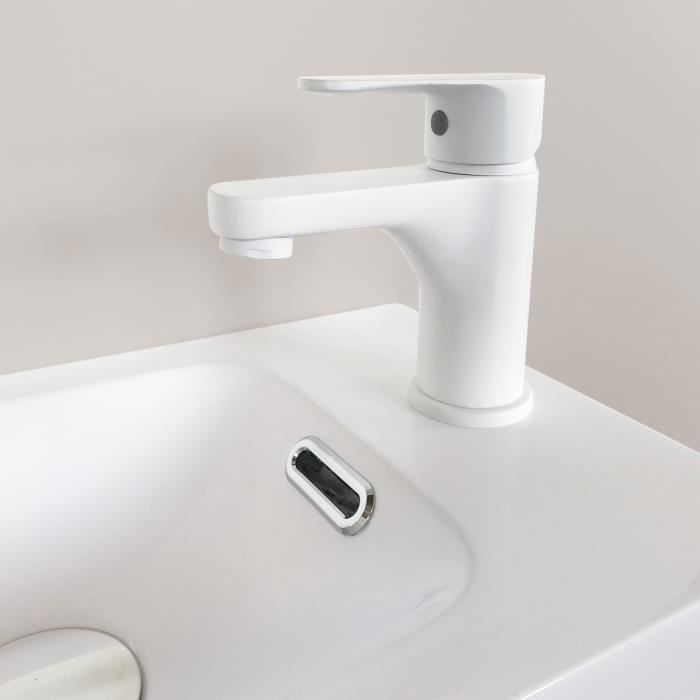 Robinet salle de bain mitigeur lavabo bec bas chromé - MOB-IN - Col de  cygne - Évier - Finition fumé - ABS - Cdiscount Bricolage