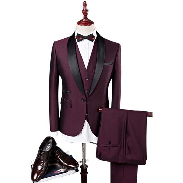 GOBRO Costume Homme Slim Fit Violet Cdiscount Pr t Porter
