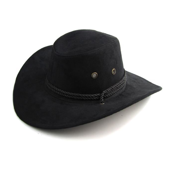 Topdo 1 pcs Chapeau de Cowboy Casquettes visières Chapeau extérieur Chapeau de Plage Gris 56-58cm 