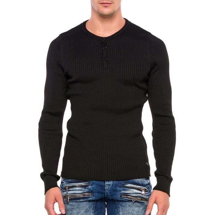Chemise Homme CIPO & BAXX Manches Longues Noir Avec Broderie - Taille S - Neuf étiqueté