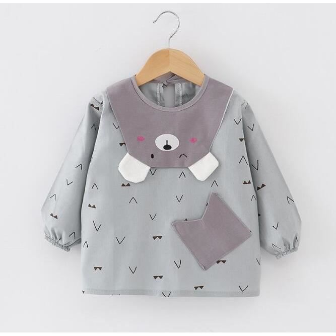 Tablier Bavoir Manches Longues Integral Pour Bebe Tissu Coton Impermeable Waterproof Etanche Serviette Blouse Bavoirs Enfant Grey Cdiscount Chaussures