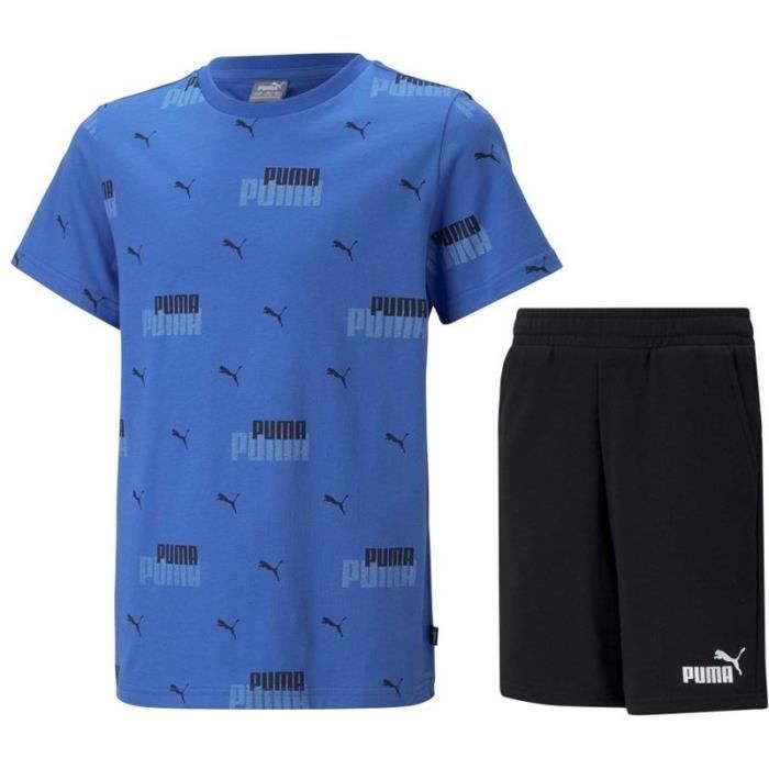 Ensembe Short et T Shirt - PUMA - Junior - Noir et Bleu