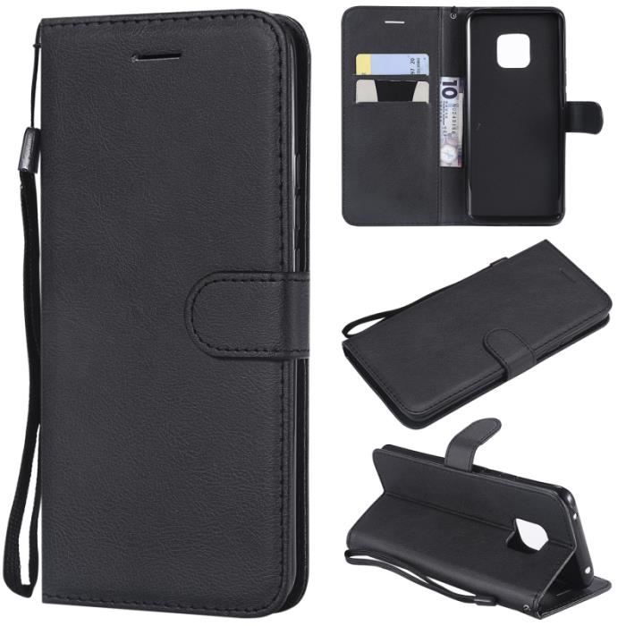 Housse Portefeuille Cuir Pour Huawei Mate 20 Lite - Ultra Fine, Magnétique, Avec Fentes Cartes - Rose Doré Fleuri