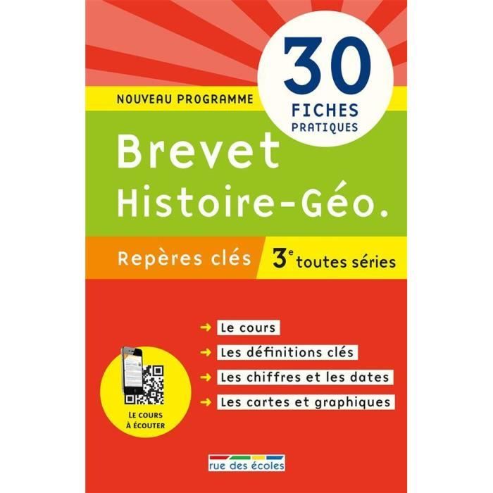 Livre Reperes Cles Brevet Histoire Geo 3eme Toutes Series 30 Fiches Pratiques Achat Vente Livre Parution Pas Cher Soldes Sur Cdiscount Des Le 20 Janvier Cdiscount
