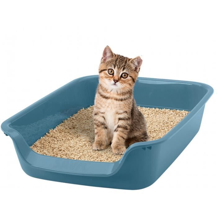 Bac à litière pour chat - SAVIC - Junior Bluestone - Entrée basse - 56 x 39 x 13 cm - Bleu - Pour chat et chiot Bac à litière pour chat - SAVIC - Junior Bluestone - Entrée basse - 56 x 39 x 13 cm - Bleu - Pour chat et chiot
