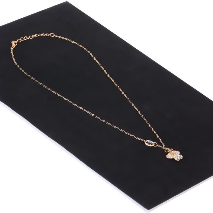 Sautoir Long Avec Pendentif Papillon Et Cercle En Or 750/1000 (18 Carats) - Collier Occasion, Fabrication Française