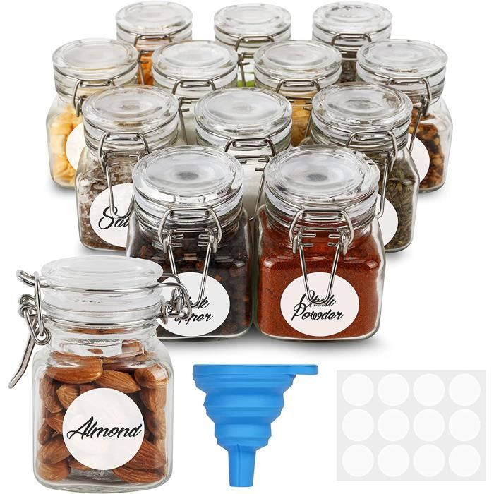 Tradineur Primizie Bocal en verre hermétique avec joint en caoutchouc, pot multi-usages pour conserves, légumineuses, pâtes, biscuits, 24 x 14 cm, 3,1 l