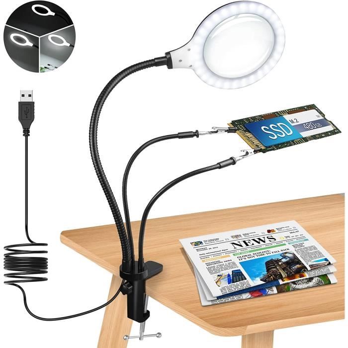 Lampe Loupe avec Troisième Main et lère Grossissement 5X Aide du Jour Lampe Loupe avec Troisième Main et lère Grossissement 5X Aide du Jour