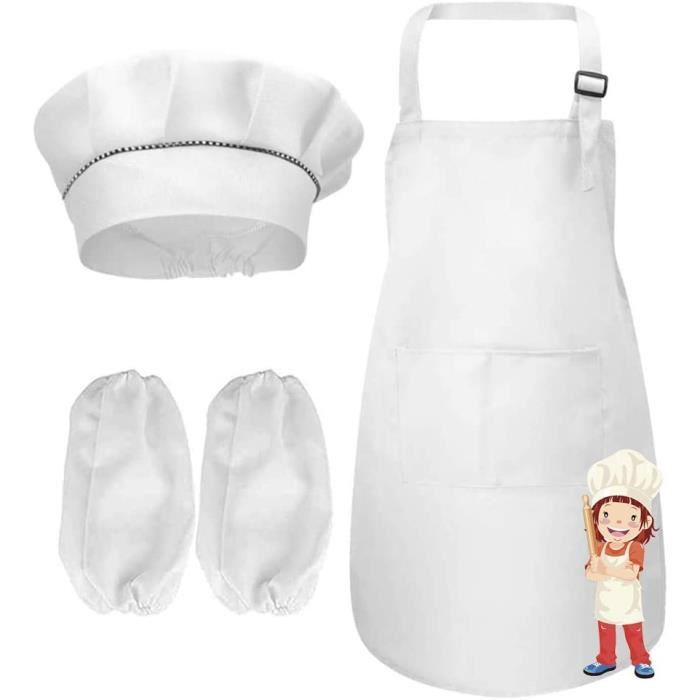 Ensemble Tablier Et Toque De Chef Pour Enfants – 8 Pièces, 4 Couleurs – Réglable – CENFENG – 62x46 Cm